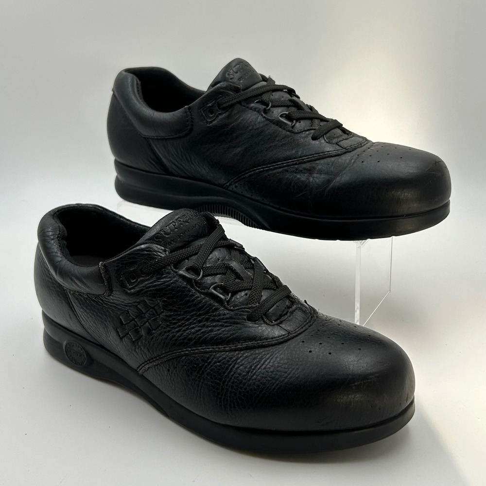 Soft Spots Supremes Walking Shoes Women 10W Black Leather Comfort Orthopedic